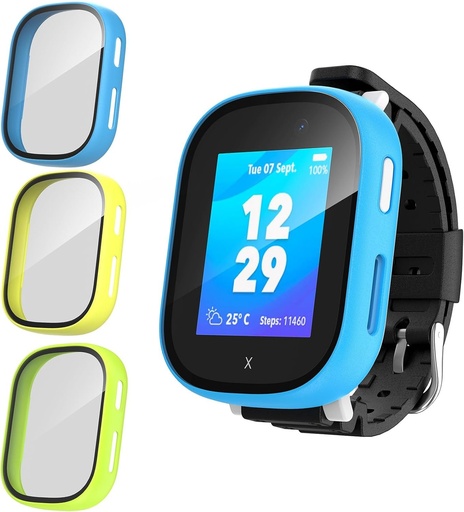 GlasFlength 3 pachete de huse de protectie pentru Xplora X6 Play Husa de protectie cu protectie de ecran, PC dur 360° Carcasa rezistenta la zgarieturi, rezistenta la socuri, ultra-subtire Husa de protectie pentru Xplora X6 Play Copii Fete Baieti