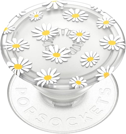 PopSockets: PopGrip Plant - Suport și prindere extensibile cu partea superioară interschimbabilă pentru smartphone-uri și tablete - Translucid He Loves Me Not