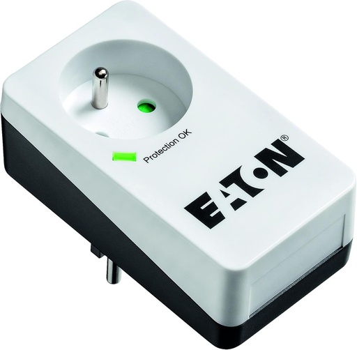 Bandă de alimentare/protector de supratensiune Eaton - Cutie de protecție Eaton 1 FR - PB1F - 1 priză FR - Alb și negru
