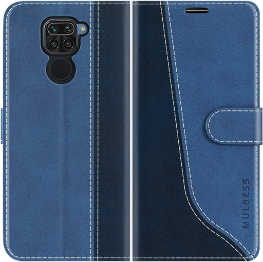 Husa Mulbess pentru Xiaomi Redmi Note 9, husa cu rabat, husa din piele, husa de protectie portofel, diamant elegant albastru