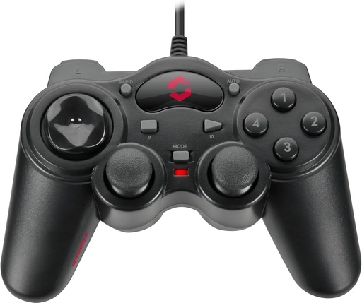 Speedlink THUNDERSTIKE PC Gamepad - Controler pentru jocuri PC cu cablu USB, funcție de declanșare rapidă și automată, construcție robustă, intrare directă analogică/digitală, lungime cablu 1,7 m, negru