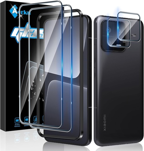 Protector de ecran din sticla securizata Aerku pentru Xiaomi Mi 13 5G, film pentru camera, [2+2 pachet] 9H HD Protector de ecran transparent din sticla pentru camera pentru Xiaomi 13 5G