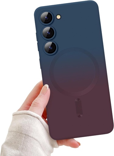 Husă Newseego pentru Samsung Galaxy S23 5G Husă pentru fete și femei [compatibilă cu MagSafe] Husă drăguță gradient S23, husă de protecție din silicon moale pentru Samsung S23-albastru+roșu
