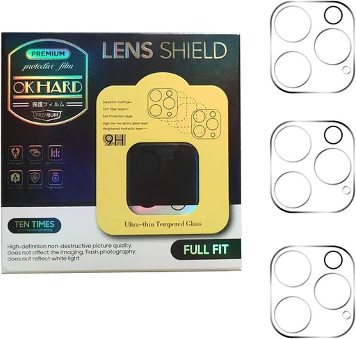AISHTEC [pachet de 3] Protector pentru camera spate compatibil cu iPhone 14 Pro Max, film din sticla securizata pentru camera - [Acoperire maxima] [Anti-zgarieturi]
