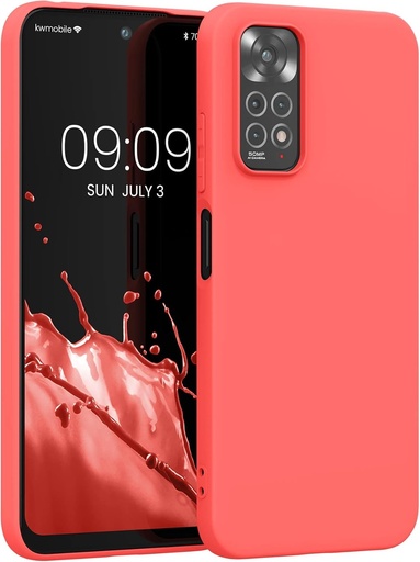 Husa kwmobile Compatibila cu Husa Xiaomi Redmi Note 11 / Note 11S - Husa de protectie din silicon moale - Coral stralucitor
