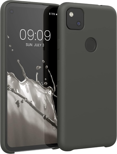 Husa kwmobile Compatibila cu Husa Google Pixel 4a - Husa Telefon Protectie Moale TPU Silicon - Verde Masline