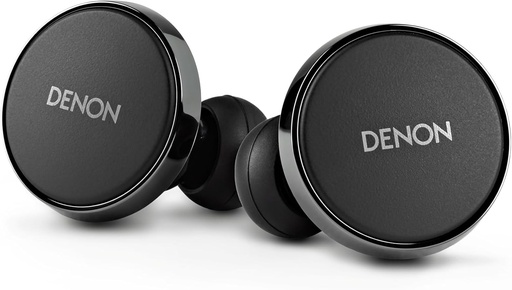 Casti Denon PerL Pro Premium True Wireless, profil de sunet personalizat cu tehnologie acustica adaptiva Masimo, anulare a zgomotului, rezistenta la apa si microfoane integrate, negru