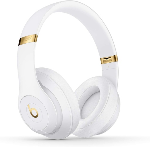Căști Beats Studio3 over-ear Bluetooth cu anulare a zgomotului – Chip Apple W1, Bluetooth clasa 1, anulare activă a zgomotului, 22 de ore de redare – alb