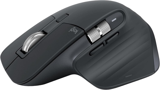Logitech MX Master 3S - Mouse fără fir de înaltă performanță cu defilare ultra-rapidă, ergonomic, 8K DPI, detectarea sticlei, clicuri silențioase, USB-C, Bluetooth, Windows, Linux, - gri închis