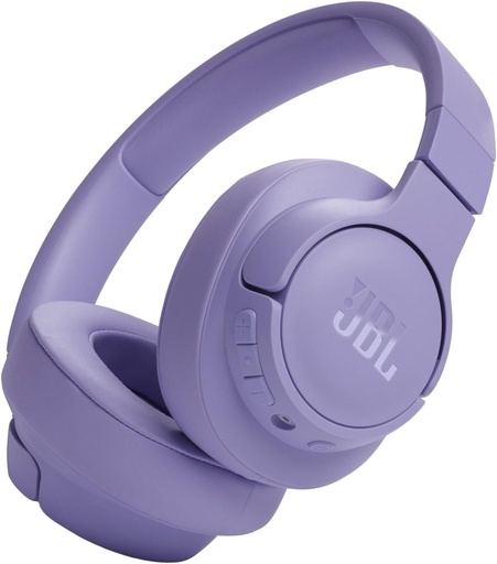 JBL Tune 720BT, casti fara fir, usoare si confortabile, Bluetooth 5.3, autonomie a bateriei de pana la 76 de ore, incarcare rapida, sunet JBL Pure Bass, violet