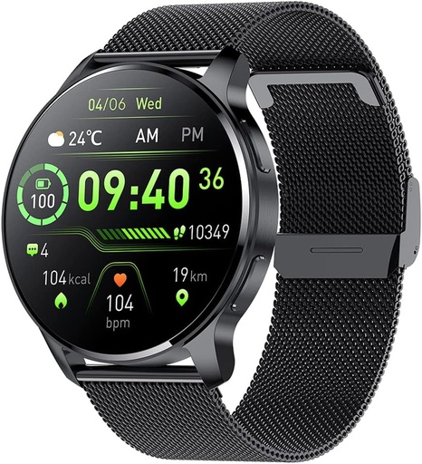 Ceas inteligent Femei Bărbați Răspunde la apel cu rezoluție rotundă 360*360 Impermeabil IP67 Monitor pentru ritmul cardiac SpO2 Tensiune arterială 20 de moduri sportive Memento de notificare APP Compatibil cu iPhone Android
