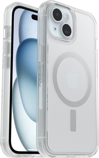 Husa transparenta OtterBox Symmetry on MagSafe pentru iPhone 15 / iPhone 14 / iPhone 13, rezistenta la socuri, triplu testata conform standardelor militare, transparenta, fara cutie de vanzare cu amanuntul