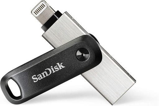 Unitate flash SanDisk iXpand Go stocare iPhone 128 GB (compatibil iPad, backup automat, functie breloc, USB 3.0, aplicatie iXpand), negru