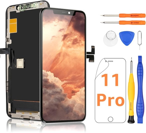 Ecran LCD Yodoit pentru iPhone 11 Pro complet (modelul A2160, A2215, A2217) Ecran tactil de 5,8 inci Sticla 3D Touch Face ID cu kit de reparare