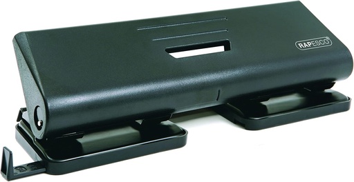 Rapesco PF75P0B1 75-P Perforator cu 4 gauri, capacitate 16 coli, negru