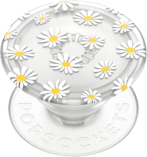 PopSockets: PopGrip Plant - Suport si prindere extensibile cu partea superioara interschimbabila pentru smartphone-uri si tablete - Translucid He Loves Me Not