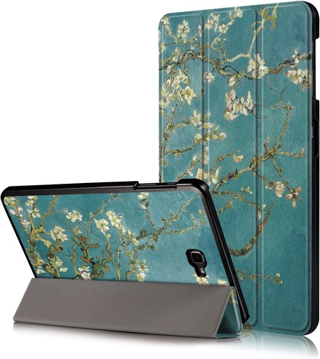 Xuanbeier Husa ultra-subtire compatibila cu Samsung Galaxy Tab A 10.1 2016 SM-T580/T585 (A6) Husa de protectie pentru tableta cu suport si functie de repaus/trezire automata, floare