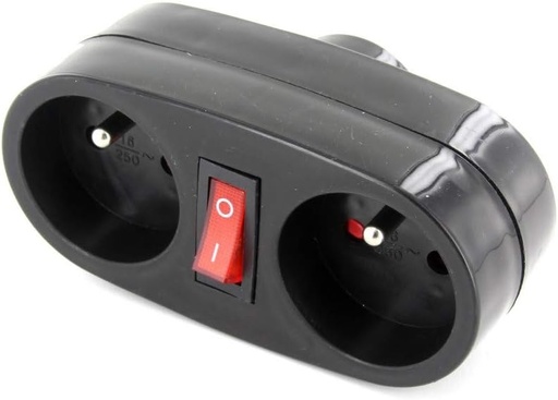 CHACON Biplite Domino 2x16A cu Comutator - Antracit