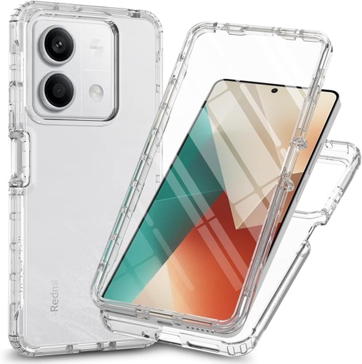 Husa RonRun pentru Xiaomi Redmi Note 13 Pro 5G cu Protector de Ecran, Protectie Totala 360° Husa Telefon rezistenta la socuri Husa de protectie din silicon transparenta pentru Husa pentru Xiaomi Redmi Note 13 Pro 5G - Transparenta