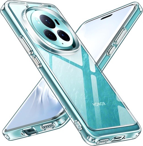 iVoler Husa transparenta anti-galbenire pentru Honor Magic6 Pro/Honor Magic 6 Pro, [Rezistenta la socuri de grad militar] Husa subtire, transparenta, anti-zgarieturi, cu absorbtie a socurilor