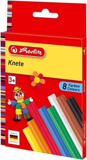 Herlitz 8770604 8 Rod Knete, 8 Farben