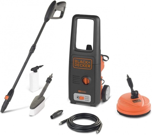 Mașină de spălat cu înaltă presiune BLACK+DECKER BXPW1500PE cu soluție de curățat terasa și perie fixă ​​(1500 W, 120 bar, 390 l/h)