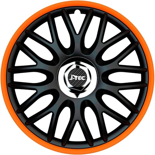 Set de huse J-Tec Orden R 16 inch negru/portocaliu + inele cromate