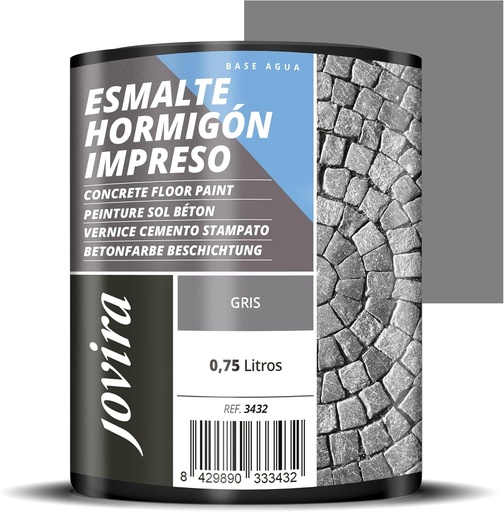 Email Beton Amprentat JOVIRA PINTURAS, pentru restaurarea pardoselilor din beton. (750 mililitri, gri)