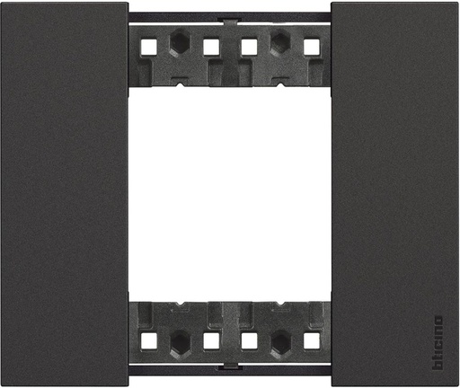 Placa cu puncte de lumina Bticino KA4802KG, seria Living Now, design inovator cu spatiu sporit pentru functii, 2 module, finisaj negru
