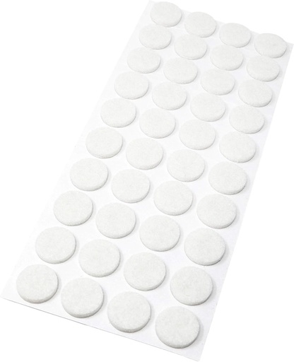 Adsamm(R) / 40 x Glisante din pasla autoadezive/Alb/o 18 mm/Rotunde/Glozante pentru mobila din pasla cu grosimea de 3,5 mm/Glozoane pentru mobila si podea