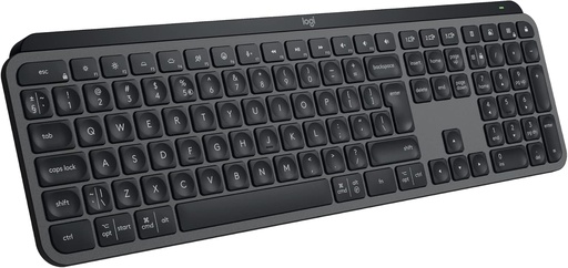 Logitech MX Keys S Tastatură wireless reîncărcabilă USB C, tastatură silențioasă, plată, iluminată din spate, taste ergonomice și programabile, Bluetooth, Windows PC, Linux, Chrome, Mac, AZERTY French-Grey