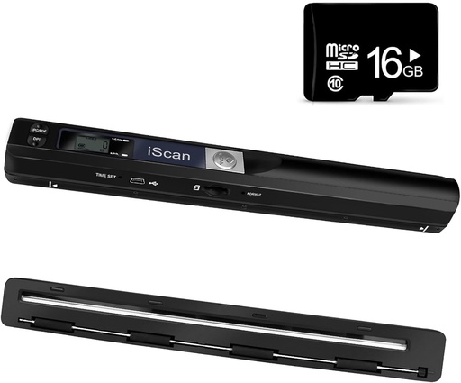 Scaner portabil de documente AOZBZ, scaner portabil USB mobil 900 DPI Scaner foto color A4 Scanare la îndemână (format JPG/PDF, USB 2.0 de mare viteză, necesită card Micro SD/TF) (Scaner)