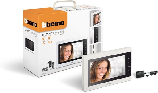 Bticino 333253 VIDEO INTERN SUPLIMENTAR MONITOR INTERN TELEFON 2 fire, culoare 7 inchi cu mâini libere și sursă de alimentare cu mufă, culoare albă