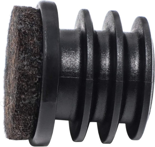 Adsamm(R) / 16 x dopuri cu sipci cu pasla/Negru/o 21-23 mm/Rotunde/Glase de mobilier pentru scaune din otel tubular/Capace pentru tuburi rotunde