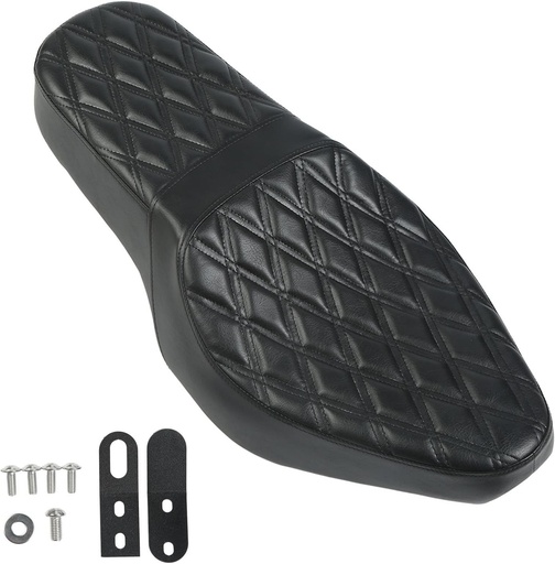 Scaun de motocicleta cu perna fata spate doua locuri, potrivit pentru Rebel CMX 300 500 2017-2022, scaun confortabil din piele, rezistent la socuri pentru drum (granul romboid)