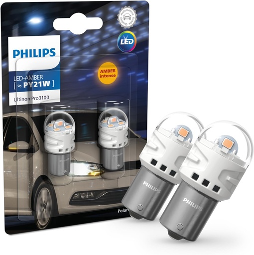 Bec Philips Ultinon Pro3100 LED pentru semnalizare auto (PY21W chihlimbar)