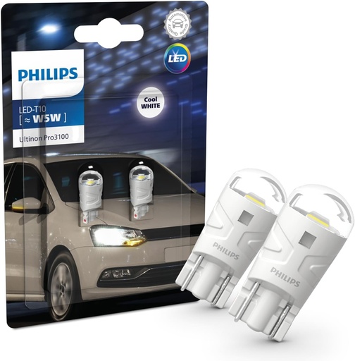 Bec LED Philips Ultinon Pro3100 pentru semnalizare auto (W21/5W alb)