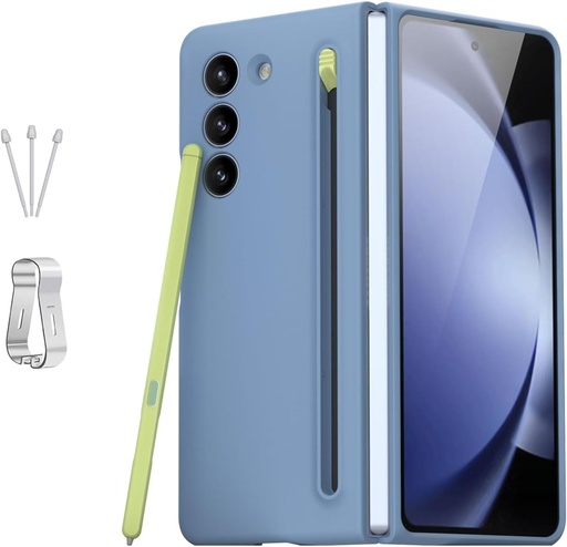 Husa Arblel pentru Galaxy Z Fold 5 Husa cu S Pen Fold Edition 【S Pen + Husa】 Compatibila cu Carcasa pentru telefon Samsung Galaxy Z Fold5 Slim S Pen (albastru)