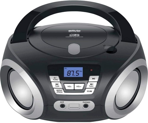 Radio FM Silva-Schneider PCD 19.1, CD player, AUX, funcționare la rețea și la baterie, negru
