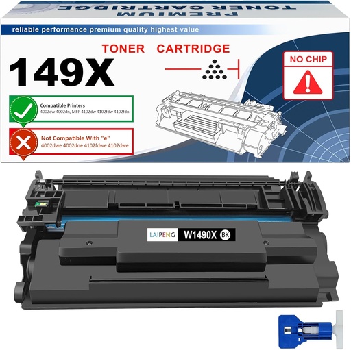 Cartuș de toner compatibil 149X W1490X (149A W1490A) 9500 de pagini pentru imprimanta HP Laserjet Pro 4002dw 4002dn MFP 4102dw 4102fdw 4102fdn [Fără cip, cu instrumente]