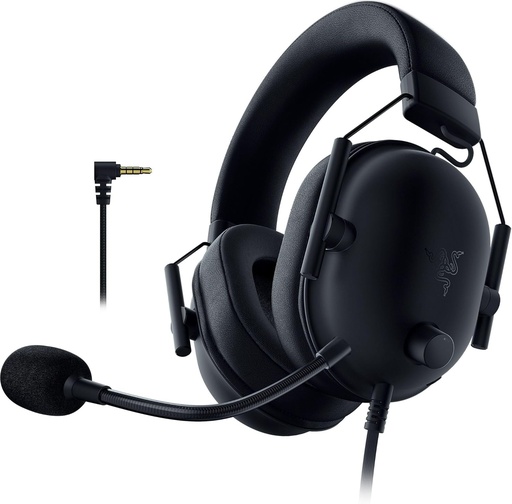 Razer Blackshark V2 X (Playstation) - Căști E-Sports cu fir pentru consola Playstation (240 g, microfon cardioid, difuzoare de 50 mm, anulare pasivă a zgomotului, conector de 3,5 mm) Negru