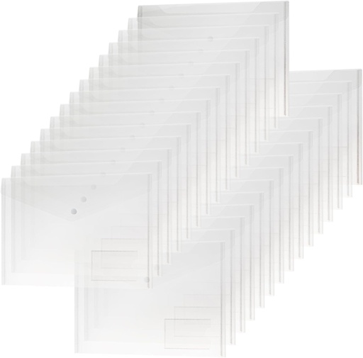 Dosar pentru documente H&S A4 - set de 30 - dosar pentru e-mail transparent - buzunar pentru documente cu fermoar - dosar pentru buzunar pentru documente - foldere transparente A4