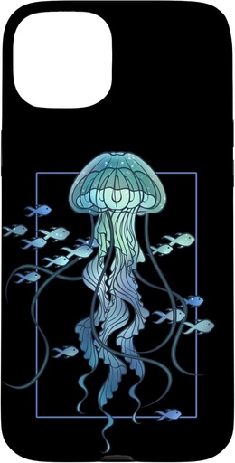 Husa pentru iPhone 15 Plus Graphic Jellyfish and Fish in the Sea