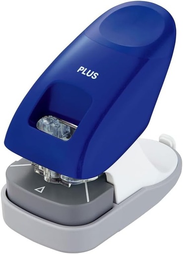 Capsator fara capse, model desktop, capacitate de capsare de 10 coli, cu sina de oprire, functie de capsare si perforare, albastru