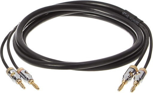 Cablu difuzor Amazon Basics 16AWG cu baterii placate cu aur (4 mm), CL2, 99,9% fara oxigen, 1,8 m, negru