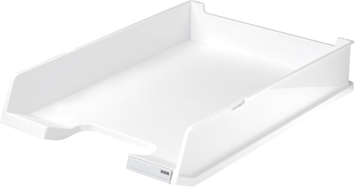 HAN 10203-12, Tava de scrisori deluxe, stivuita si conectabila, cu clema, set de 3, alb