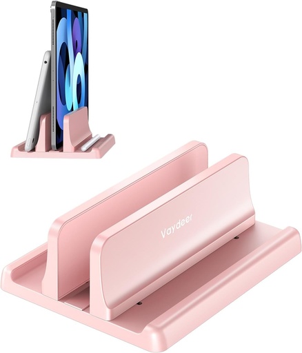 Suport vertical pentru laptop VAYDEER - Suport 3 in 1 cu economie de spatiu pentru pozitionarea verticala a MacBook, laptop sau iPad - Ajustabil pentru laptopuri de pana la