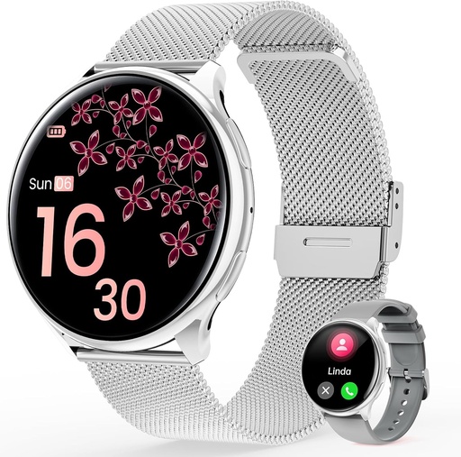 Ceas inteligent RifePhi pentru femei: Tracker fitness de 1,39 inchi cu SpO2, analiza somn si urmaritor ciclului, peste 110 sporturi, impermeabil IP68, apeluri si notificari (Android/iOS)