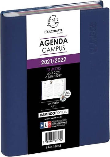 Exacompta - 184001E - Jurnal zilnic Forum Campus - 12 x 17 cm - august 2024 - iulie 2025 - negru