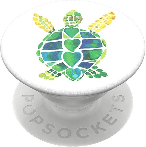 PopSockets PopGrip - Suport si prindere extensibile pentru smartphone-uri si tablete cu un blat interschimbabil - Turtle Love